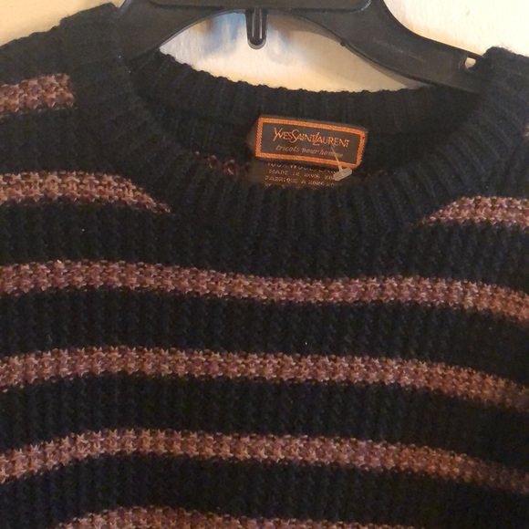 Yves Saint Laurent Other - Vintage Yves Saint Laurent Striped Knot Wool Sweater For Men Made In Hong Kong